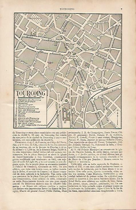 LAMINA ESPASA 10966: Plano de Tourcoing Francia