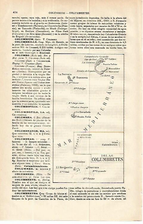 LAMINA ESPASA 13963: Mapa de las Islas Columbrettes