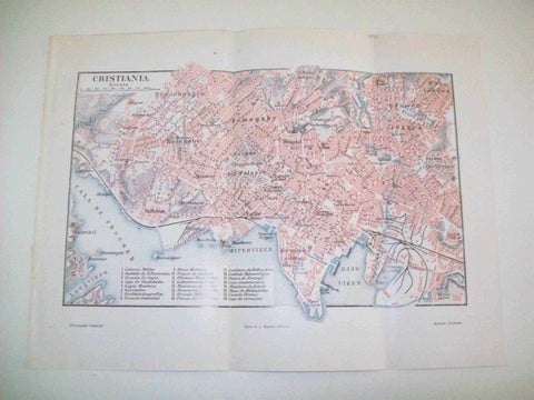 LAMINA ESPASA 14212: Mapa de Cristiania Noruega