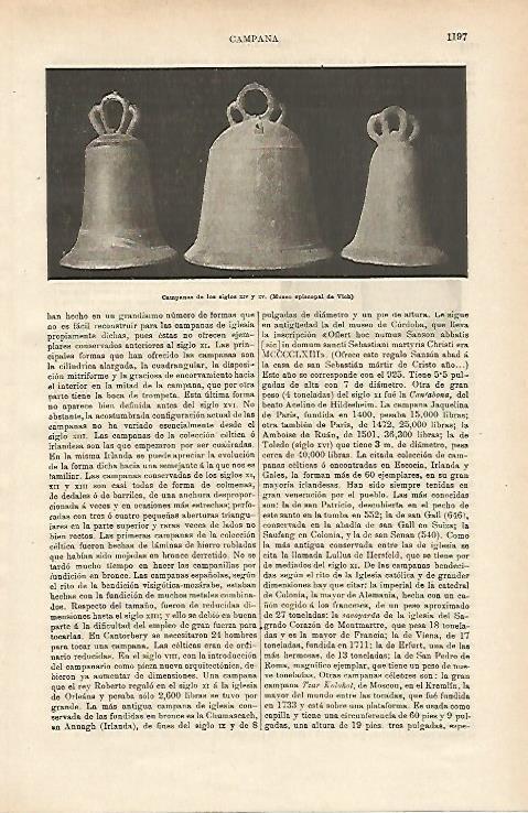 LAMINA ESPASA 14788: Campanas de los siglos XIV y XV