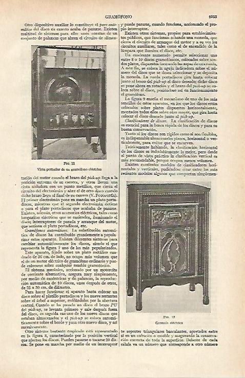 LAMINA ESPASA 16175: Gramofono electrico y gramola electrica