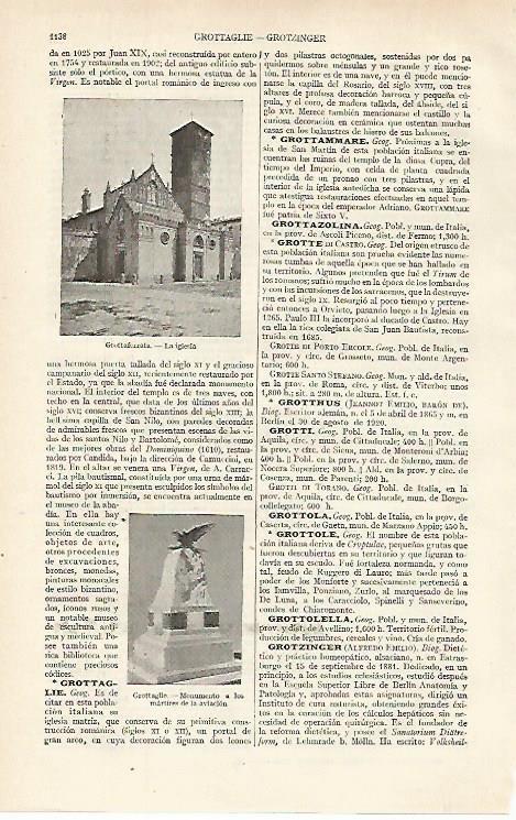 LAMINA ESPASA 16191: Iglesia de Grottaferrata Italia