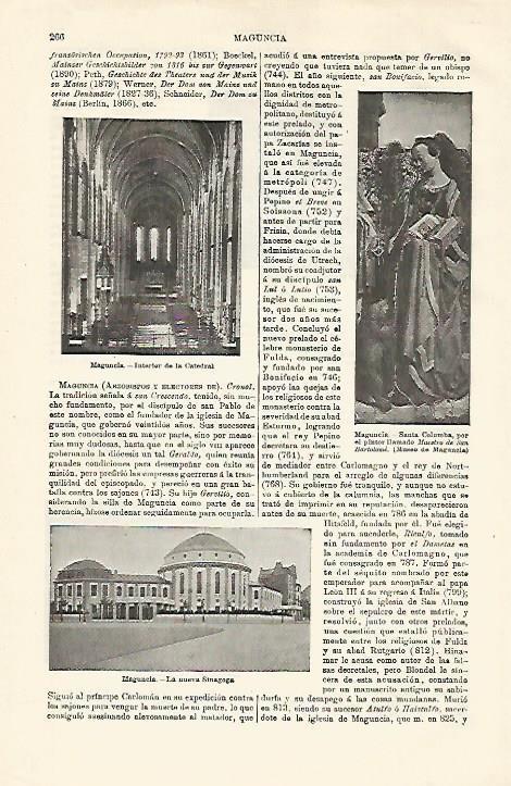 LAMINA ESPASA Alemania 18522: Sinagoga de Maguncia Alemania