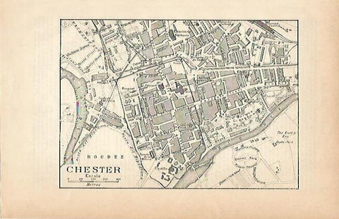 LAMINA ESPASA 1931: Plano de Chester Inglaterra