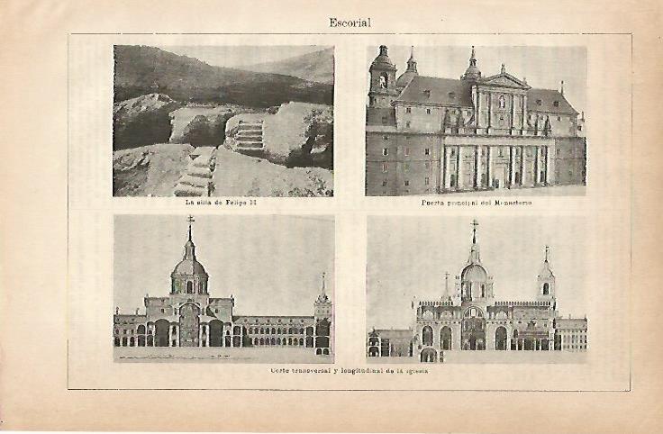 LAMINA ESPASA 18896: Vistas de El Escorial