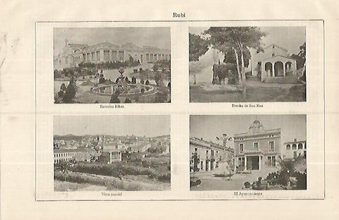 LAMINA ESPASA 19314: Vistas de Rubi Barcelona