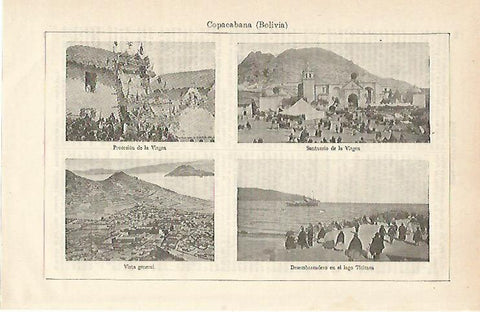 LAMINA ESPASA 14893: Vistas de Copacabana en Bolivia
