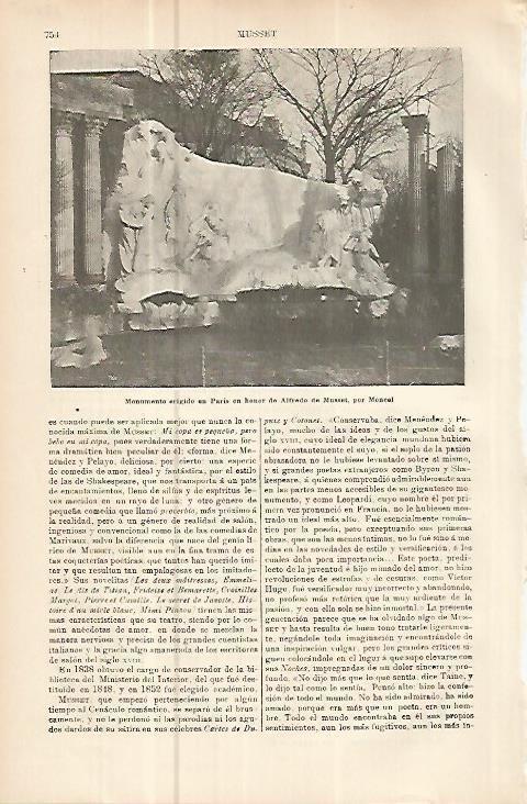 LAMINA ESPASA 10665: Monumento a Musset en Paris