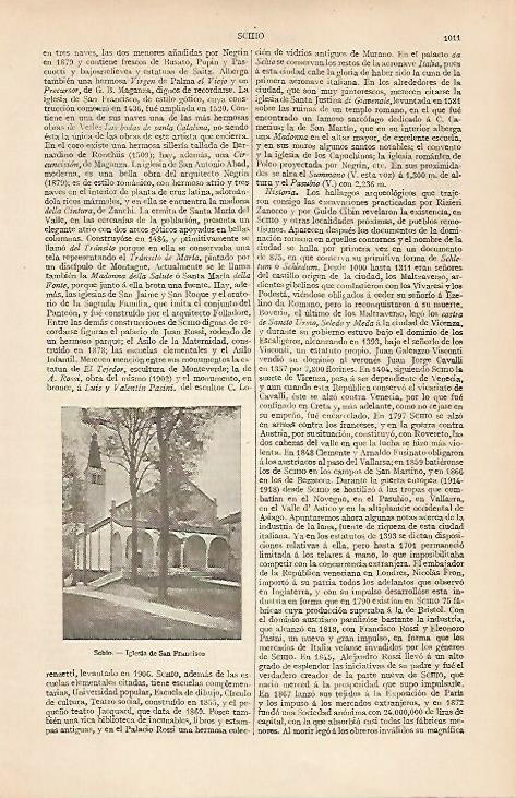 LAMINA ESPASA 19618: Iglesia de San Francisco en Schio Italia