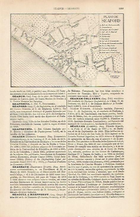 LAMINA ESPASA 19639: Plano de Seaford Inglaterra