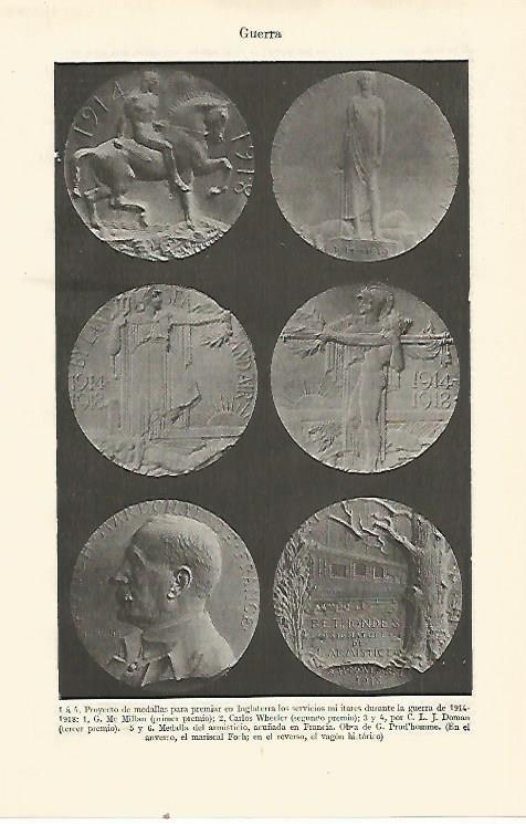 LAMINA ESPASA 21478: Proyectos de medallas de guerra