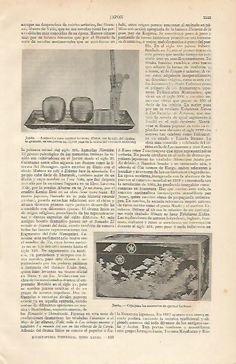 LAMINA ESPASA 6163: Accesorios de Japon para incienso