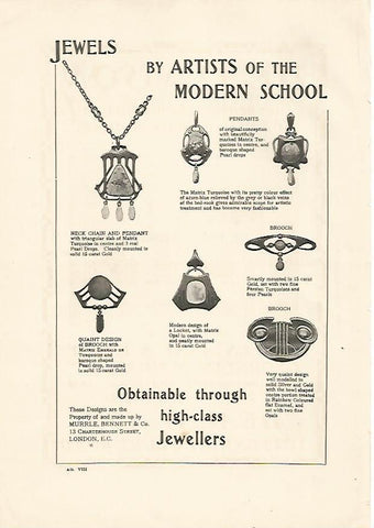 LAMINA PUBLICITARIA 7052: Jewels by artists of the Modern School