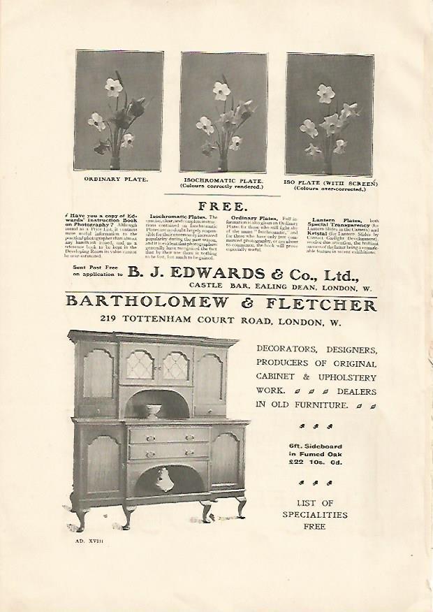 LAMINA PUBLICITARIA 7056:  Bartholomew & Fletcher de Londres
