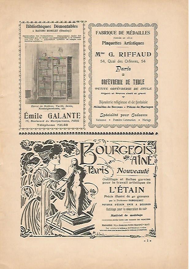 LAMINA PUBLICITARIA 7058: Bourgeois Aine de Paris