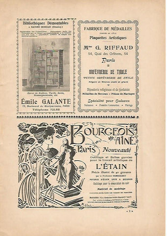 LAMINA PUBLICITARIA 7058: Bourgeois Aine de Paris