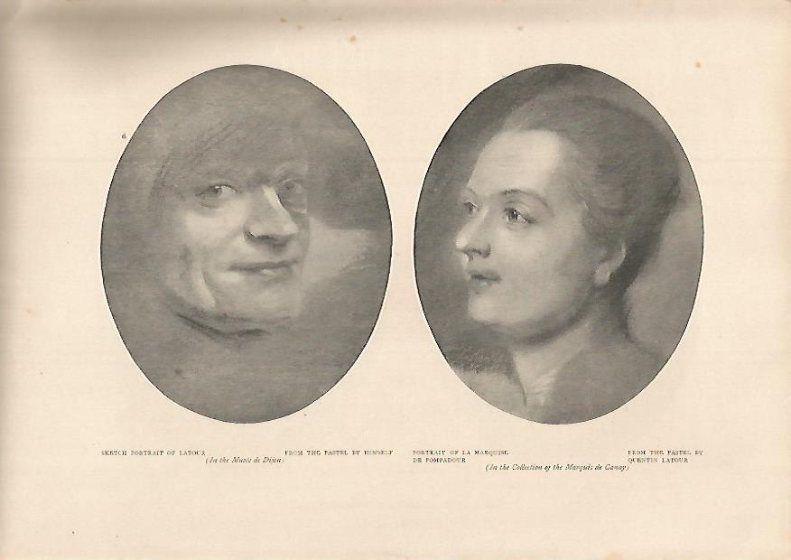 LAMINA 7081: Autorretrato de Latour y La Marquesa de Pompadour por Q. Latour
