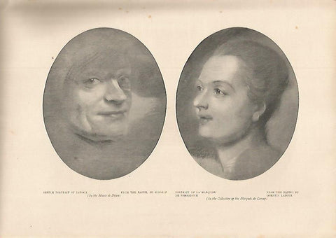 LAMINA 7081: Autorretrato de Latour y La Marquesa de Pompadour por Q. Latour