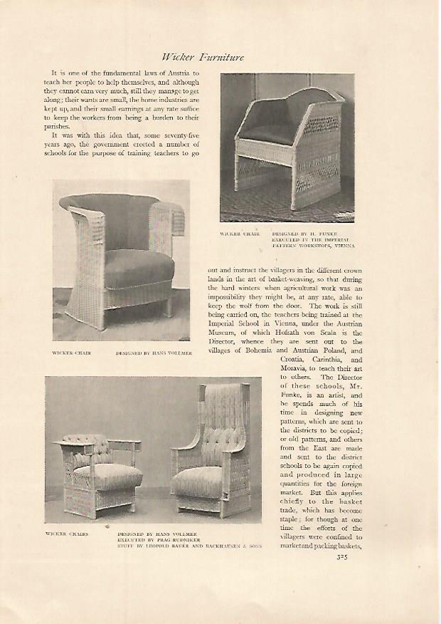 LAMINA 7083: Sillas Wicker  diseño de H. Vollmer