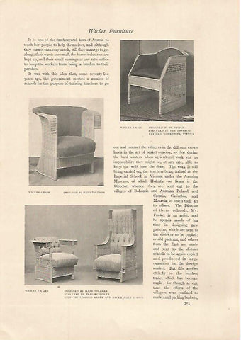 LAMINA 7083: Sillas Wicker  diseño de H. Vollmer