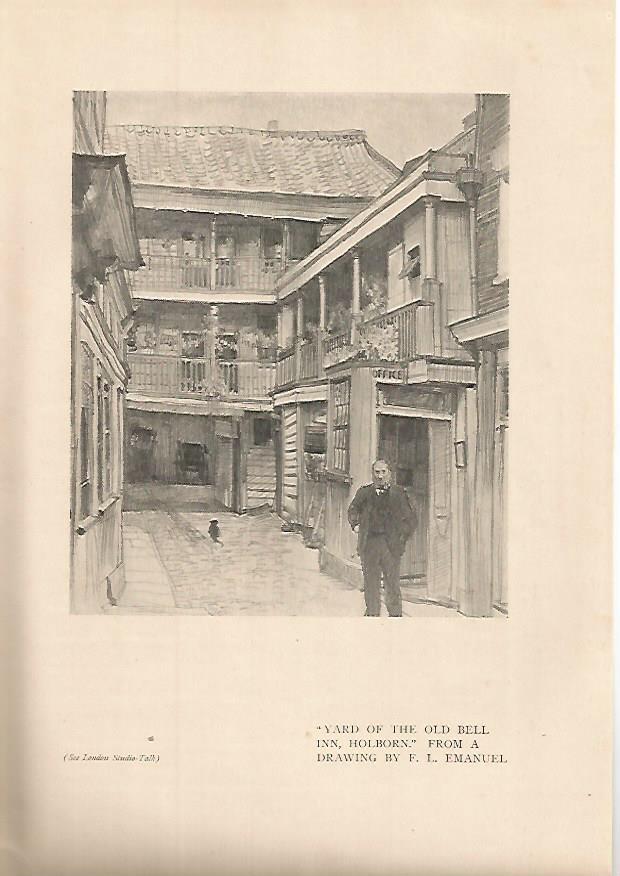LAMINA  7095: Yard of the Old Bell Inn Holborn por L. Emanuel