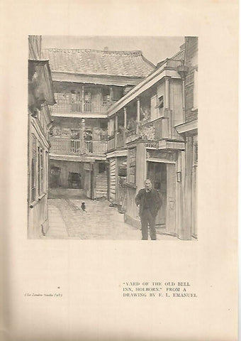 LAMINA  7095: Yard of the Old Bell Inn Holborn por L. Emanuel