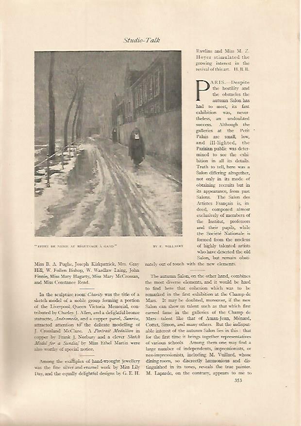 LAMINA 7097: Effet de neige au beguinaga a gand por F. Willaert