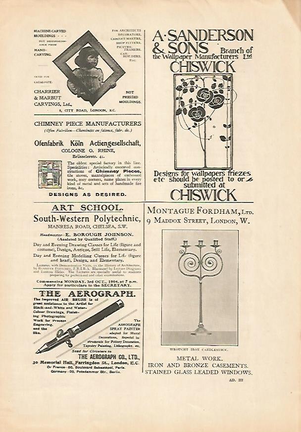 LAMINA PUBLICITARIA 7107: A. Sanderson & Sons