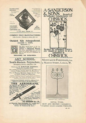 LAMINA PUBLICITARIA 7107: A. Sanderson & Sons