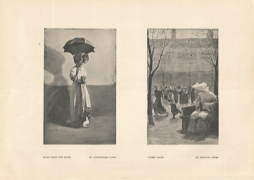 LAMINA 7127: Study from the model por Clark y Street Scene por Green
