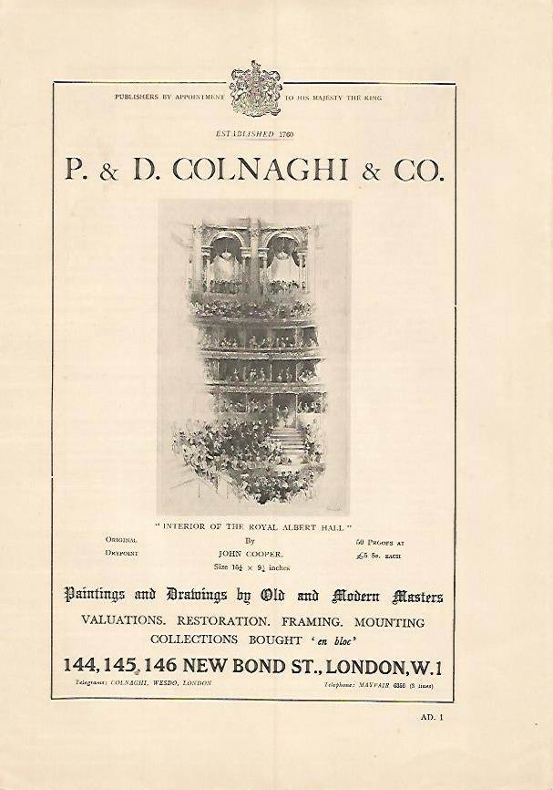 LAMINA  PUBLICITARIA 7165 : P& D. Colnaghi &Co. London
