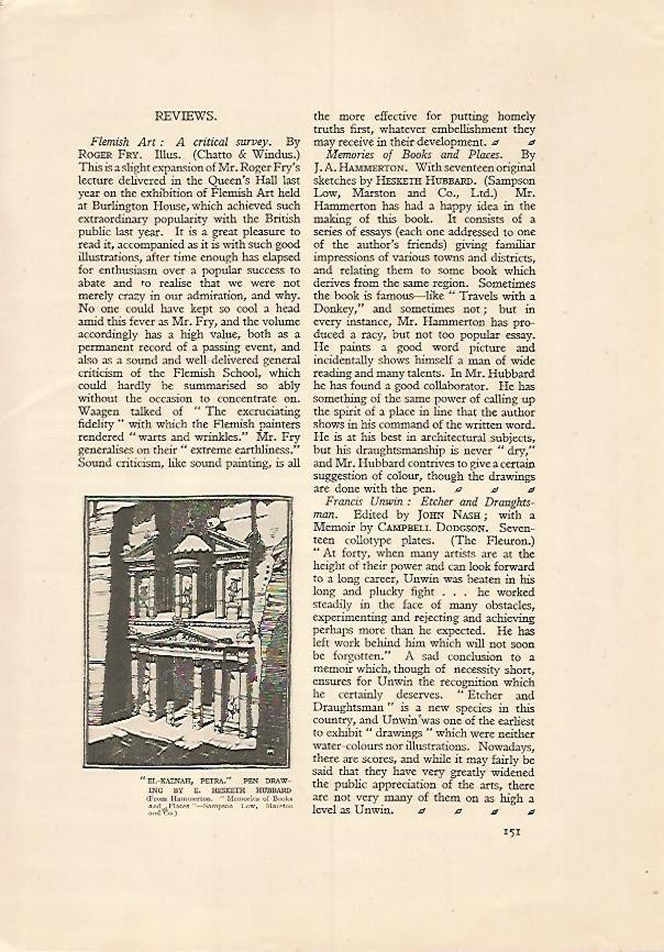 LAMINA 7199: El - Kaznah en Petra por E. Hesketh Hubbard