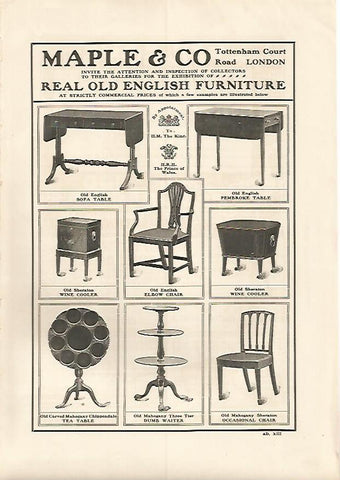 LAMINA PUBLICITARIA 7209: Maple &Co. Real Old English Furniture