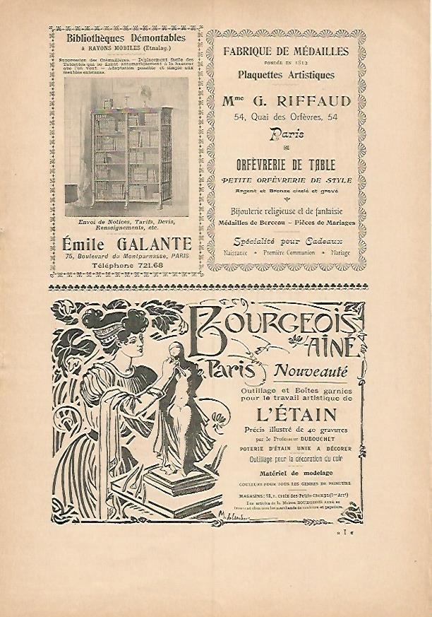LAMINA PUBLICITARIA 7212: Emile Galante de Paris