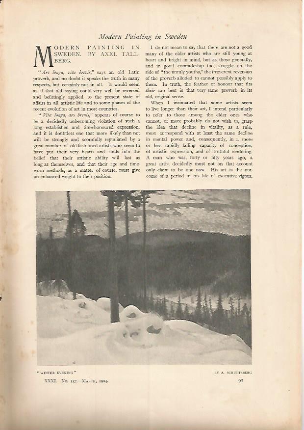 LAMINA 7216: Winter Evening por A. Schultzberg