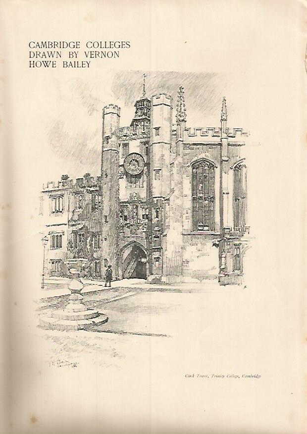 LAMINA 7222: Cambridge College dibujo de V. H. Bailey