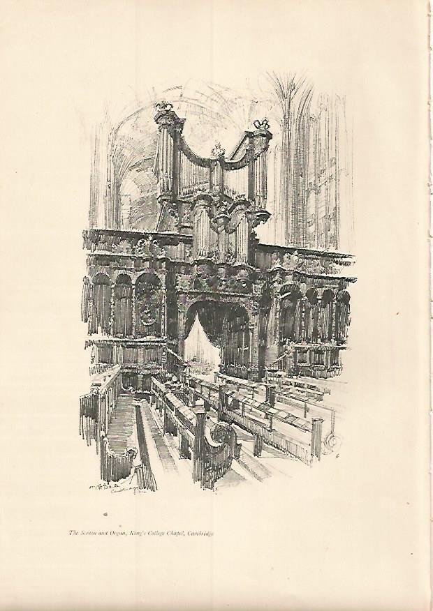 LAMINA 7225: The Screen and Organ of Cambridge por Bailey