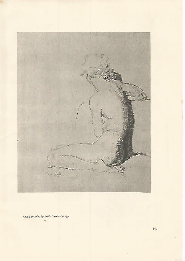 LAMINA 7282: Chalk Drawing por Emile Charles Carlegle
