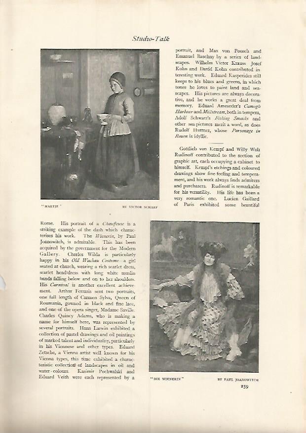 LAMINA 7342: Martje por V. Scharf y Die Wienerin por P. Joanowitch