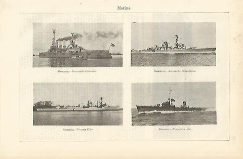 LAMINA ESPASA Alemania 365: Barcos de la Marina de Alemania