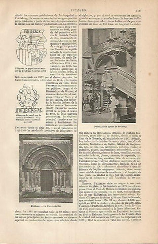 LAMINA ESPASA Alemania 3512: Vistas de Freiberg Alemania