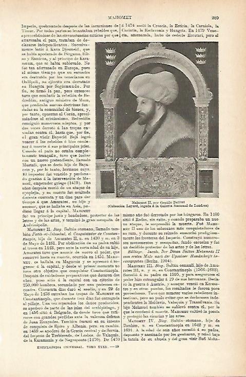 LAMINA ESPASA 3891: Mahomet Ii por G. Bellini