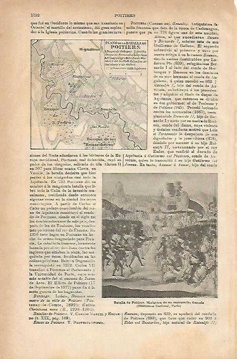 LAMINA ESPASA 3330: Plano de la Batalla de Poitiers