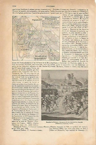 LAMINA ESPASA 3330: Plano de la Batalla de Poitiers