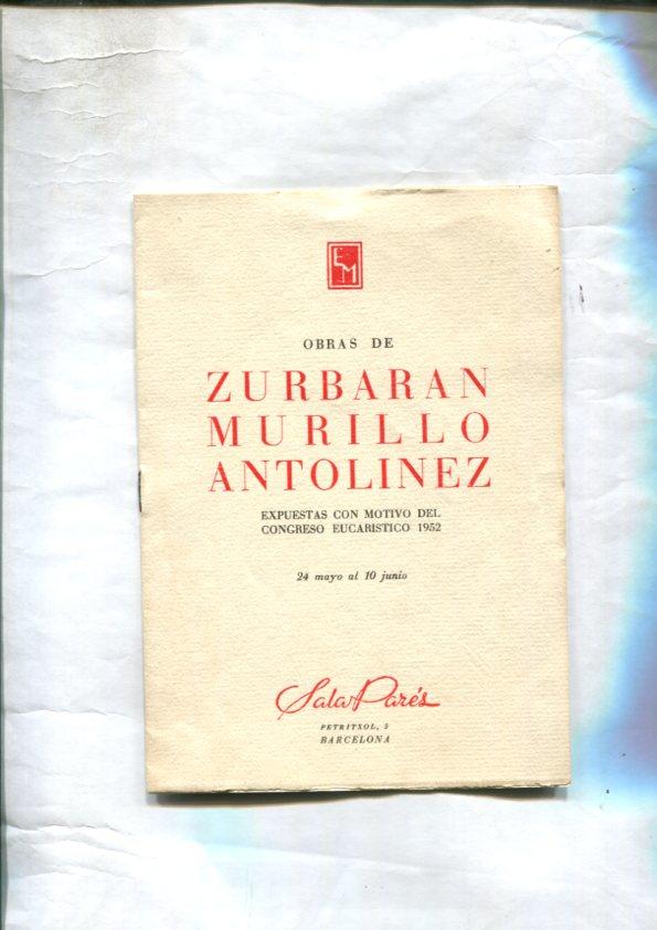 Obras de Zurbaran, Murillo y Antolinez, expuestas en la sala Pares de Barcelona con motivo congreso eucaristico de 1952