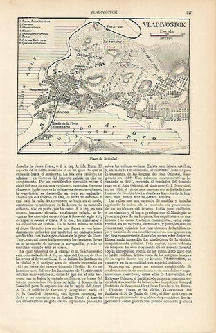 LAMINA ESPASA 4165: Plano de Vladivostok Rusia