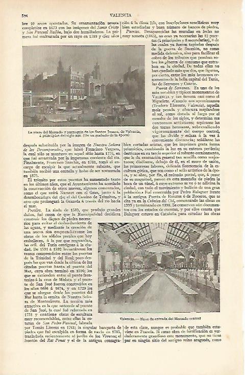 LAMINA ESPASA 4722: Plaza del Mercado de Valencia
