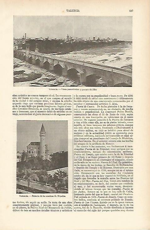 LAMINA ESPASA 4723: Vista panoramica de Valencia