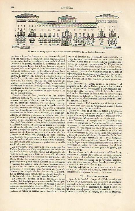 LAMINA ESPASA 4731: Anteproyecto de la Universidad de Valencia