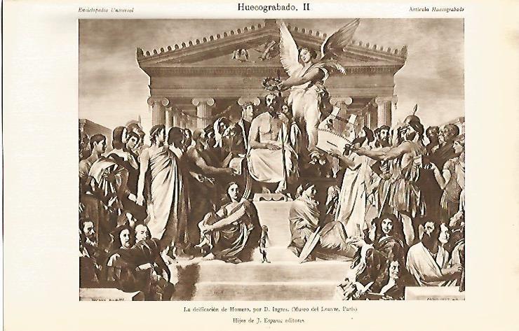 LAMINA ESPASA 4476: La deificacion de Homero por D. Ingres